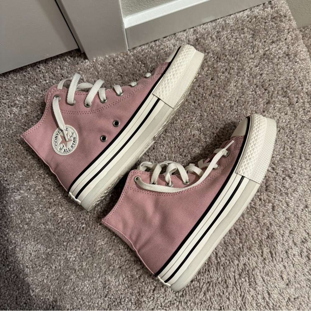 Pink Platform High Top Converse